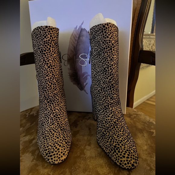New Jessica Simpson, suede leather cheetah print ankle booties, 8 1/2 - Picture 7 of 14